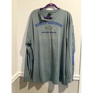 Vintage Harley Davidson T Shirt 3XL Gray Gettysburg PA Battlefield Cut @ Neck